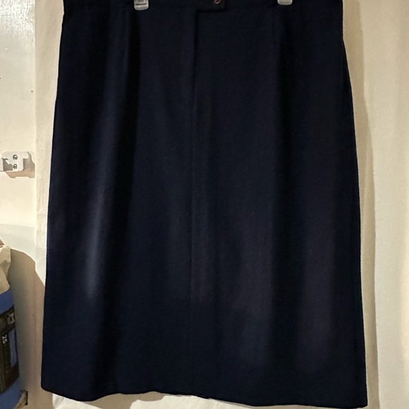 Vintage-Inspired Sag Harbor Woman 20W 100% Wool Navy Pencil Skirt Lined Midi - Picture 9 of 15